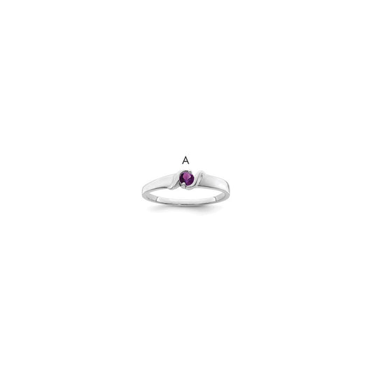14k White Gold Polished 1-Stone Mothers Ring Mounting