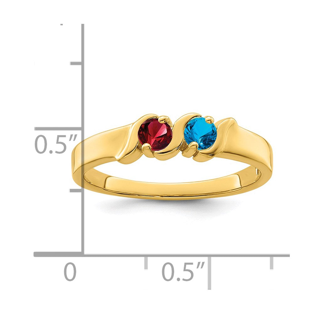 14k Polished 2-Stone Mothers Ring Mounting