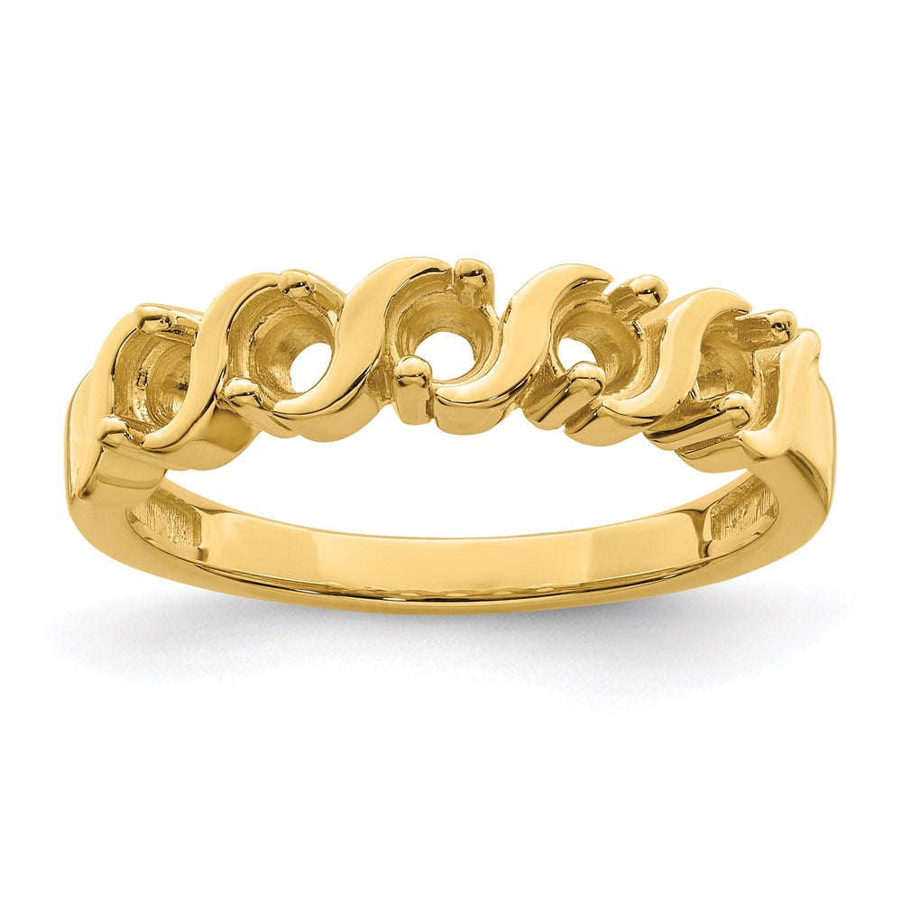 14k Polished 5-Stone Mothers Ring Mounting