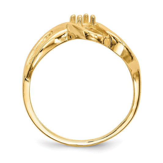 14k Polished 1-Stone Mothers Ring Mounting