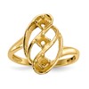 14k Rose Gold Polished 3-Stone Mothers Ring Mounting