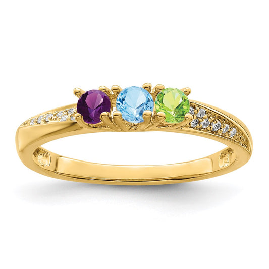 14K Family Jewelry Diamond Semi-Set Ring