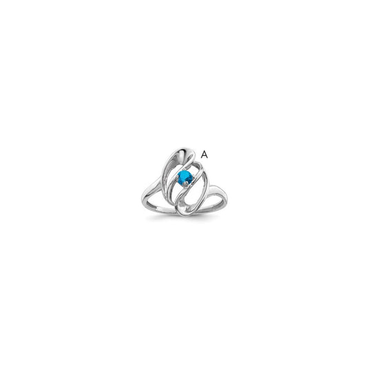 14k White Gold Polished 1-Stone Mothers Ring Mounting