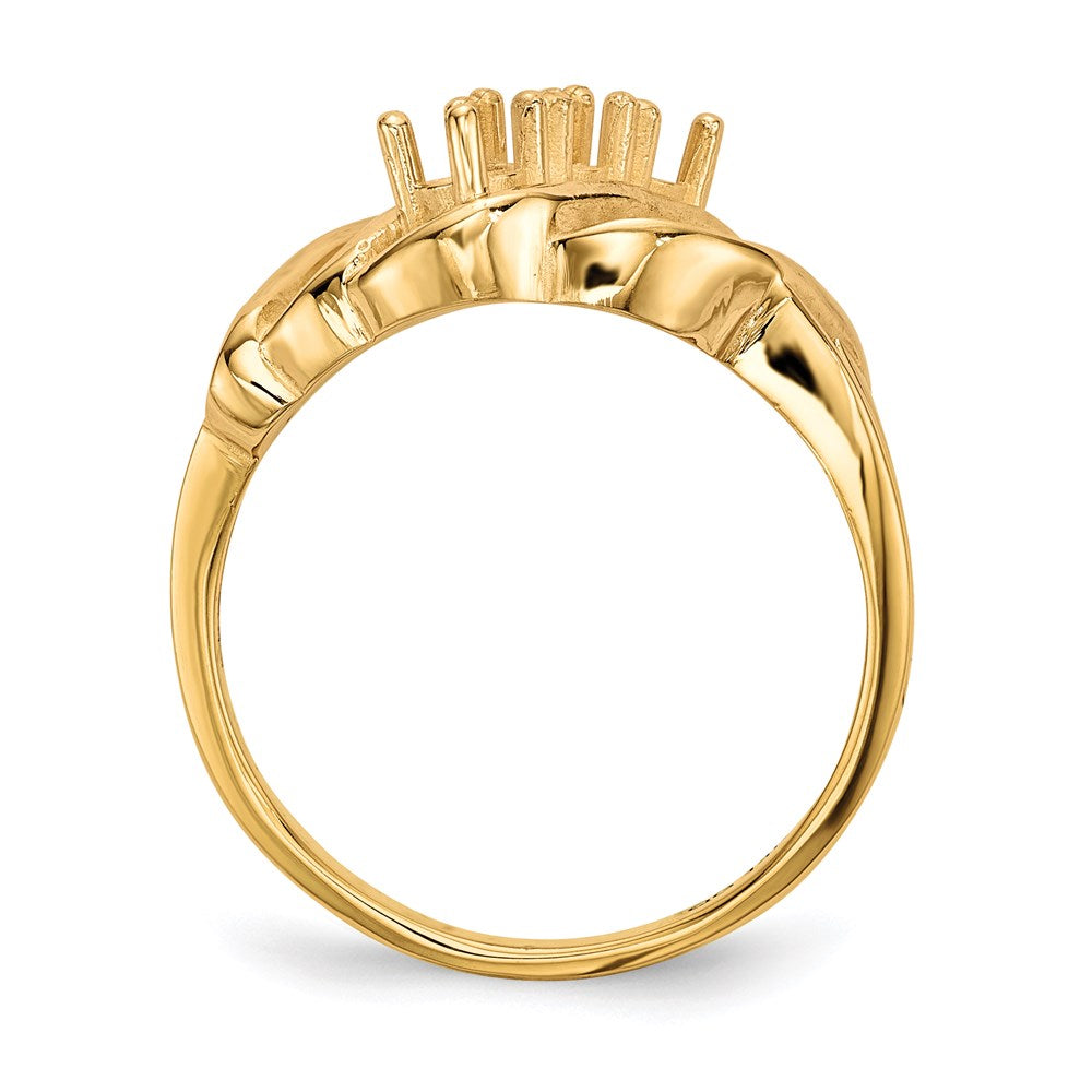 14k Polished 3-Stone Mothers Ring Mounting
