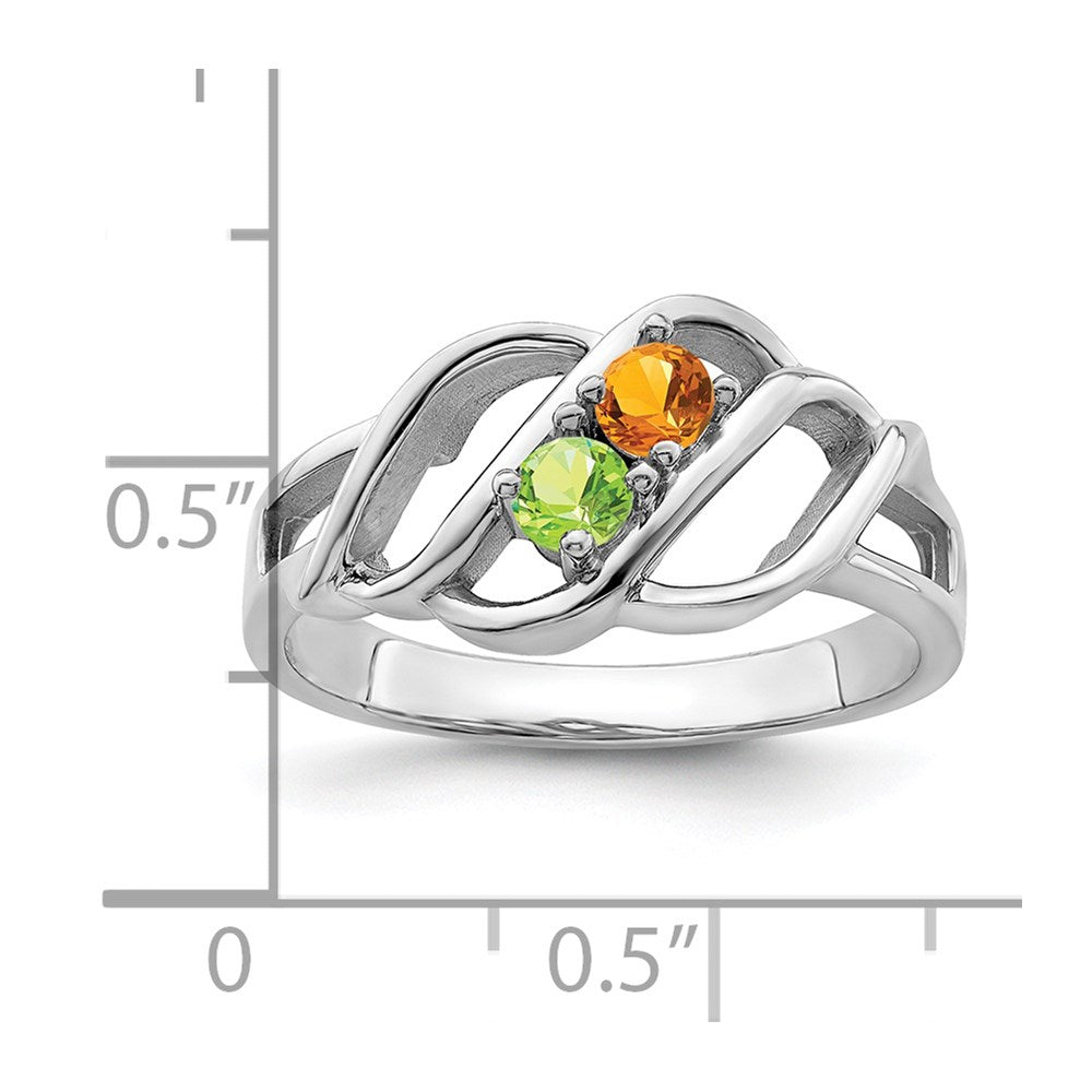 Sterling Silver Rhodium-plated Family Jewelry Mounting