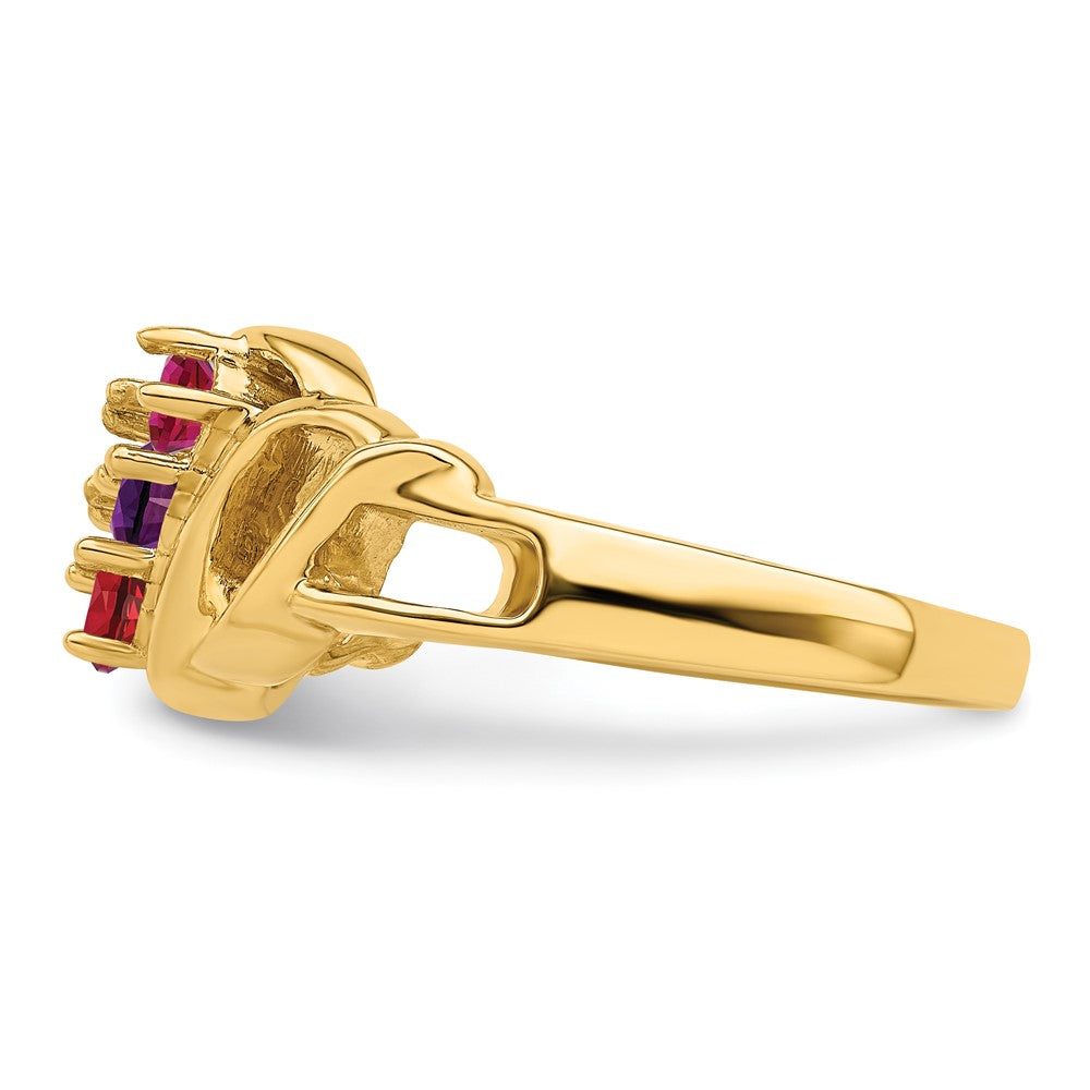 14k Polished 3-Stone Mothers Ring Mounting