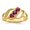14k Polished 3-Stone Mothers Ring Mounting