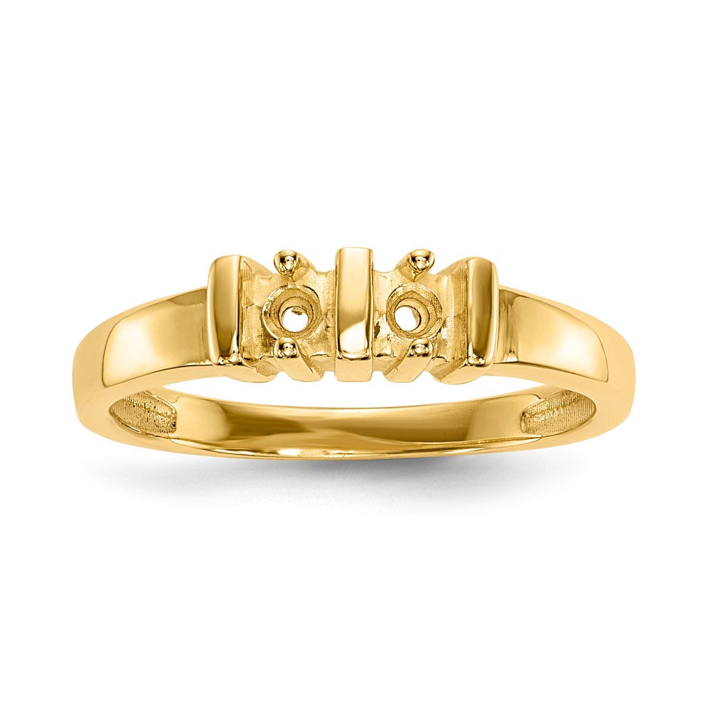 14k Polished 2-Stone Mothers Ring Mounting