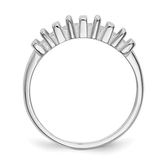 14k White Gold Polished 4-Stone Mothers Ring Mounting