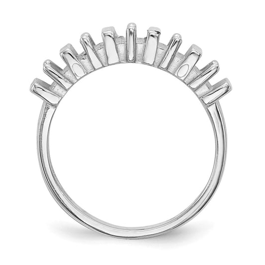 14k White Gold Polished 5-Stone Mothers Ring Mounting