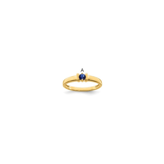 14k Polished 1-Stone Mothers Ring Mounting