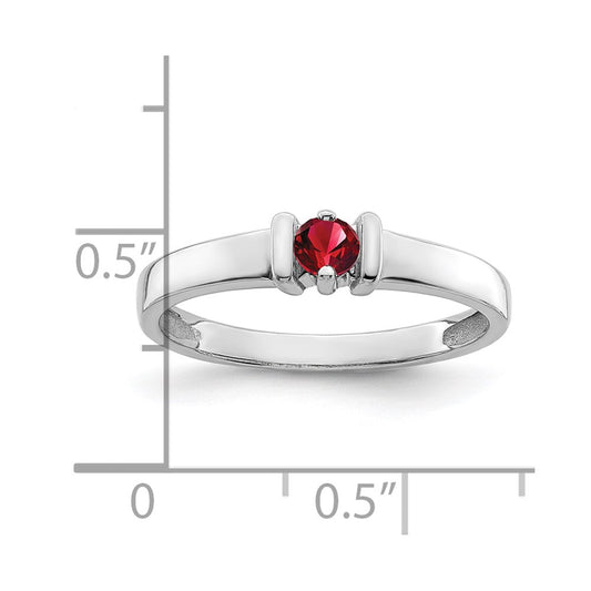 14k White Gold Polished 1-Stone Mothers Ring Mounting