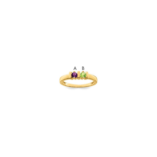 14k Polished 2-Stone Mothers Ring Mounting