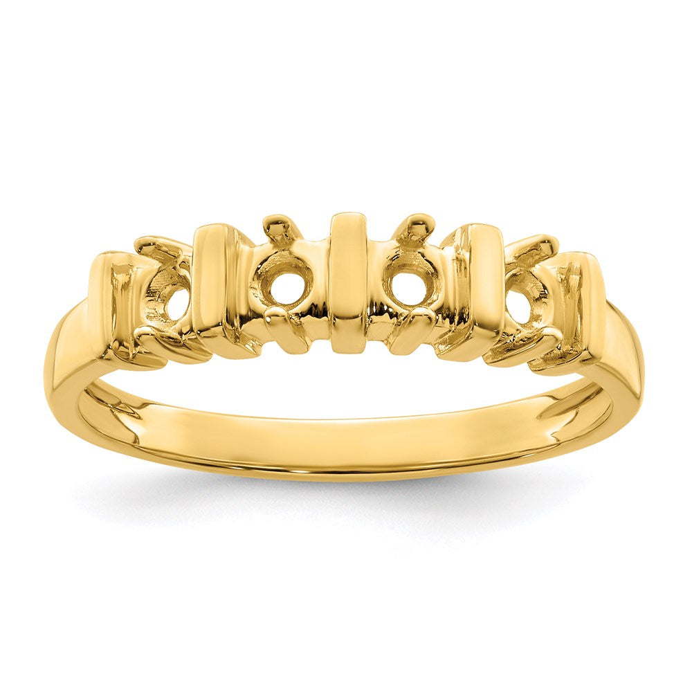 14k Polished 4-Stone Mothers Ring Mounting