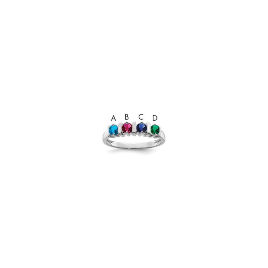 14k Polished 3-Stone Mothers Ring Mounting