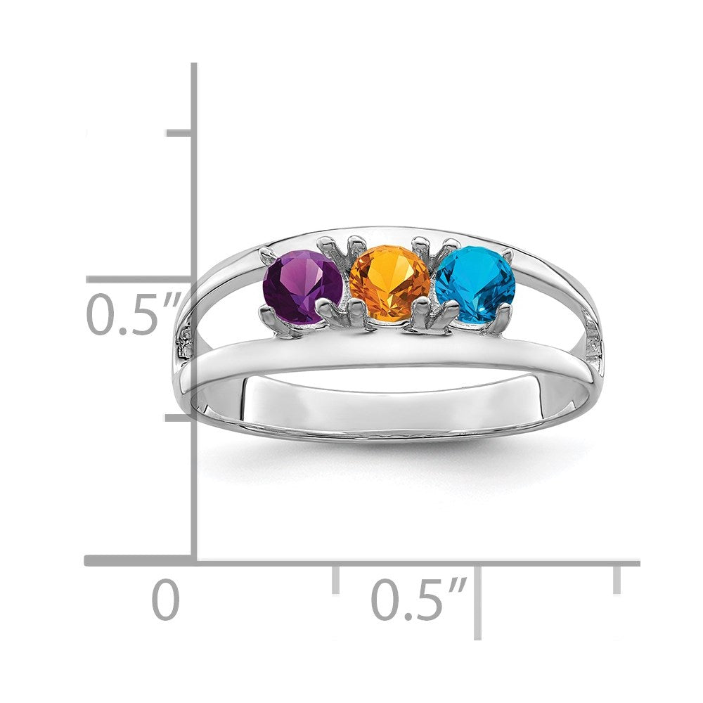 Sterling Silver Rhodium-plated Family Jewelry Mounting