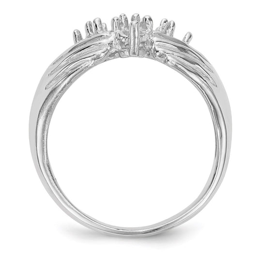 14k White Gold 5 Stone Family Ring Mounting