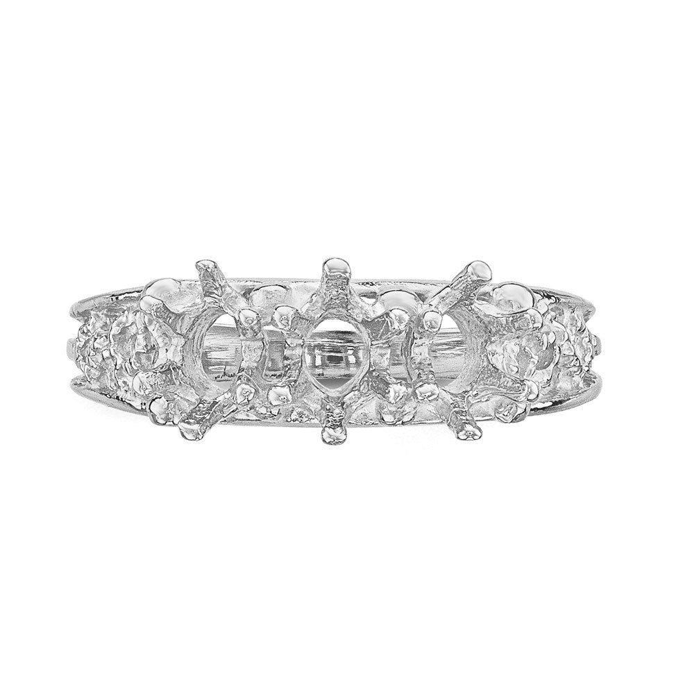 14k White Gold 3 Stone Family Ring Mounting