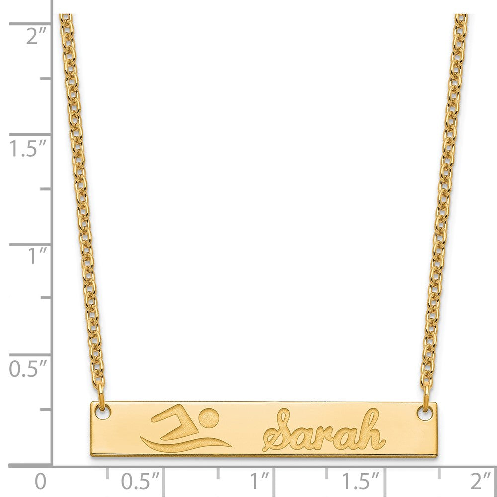 Sterling Silver/Gold-plated Medium Customized Bar Necklace