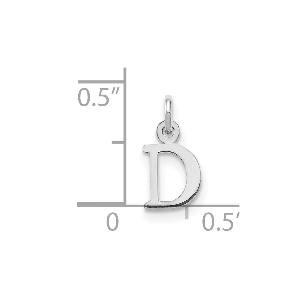 10k White Gold Cut-out Letter D Initial Charm