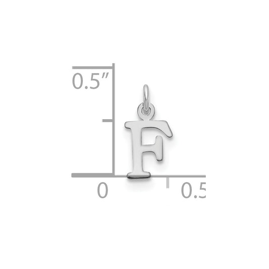 10k White Gold Cut-out Letter F Initial Charm