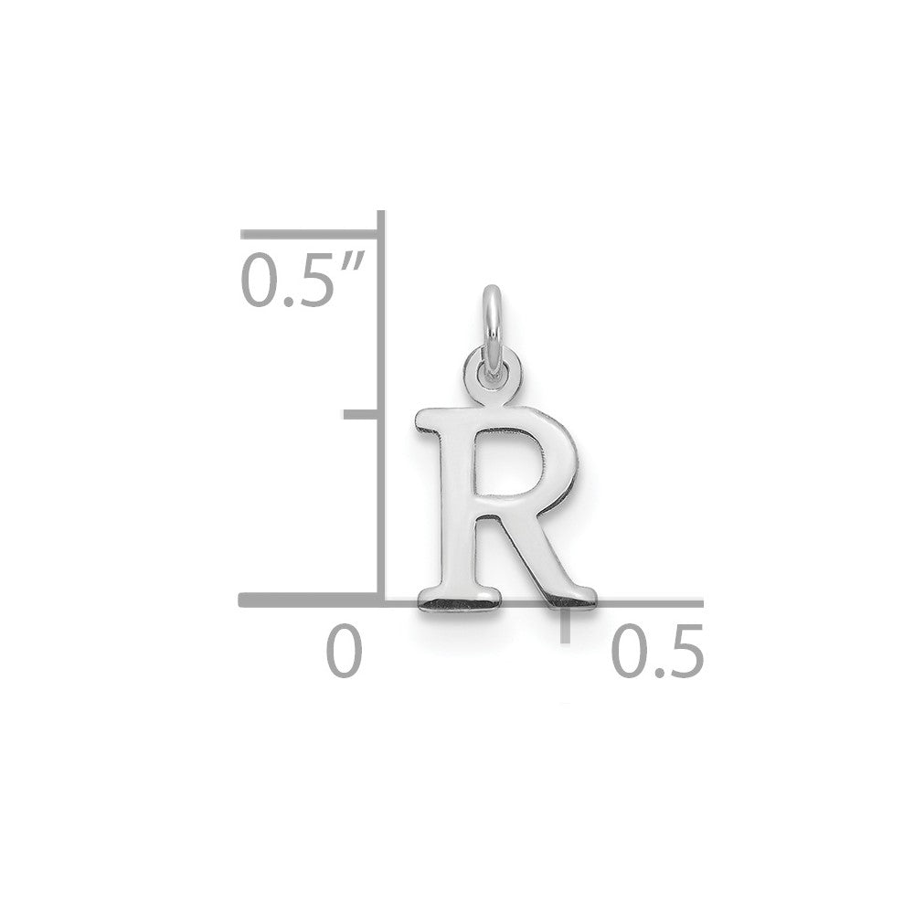 Sterling Silver Rhodium-plated Letter R Initial Charm