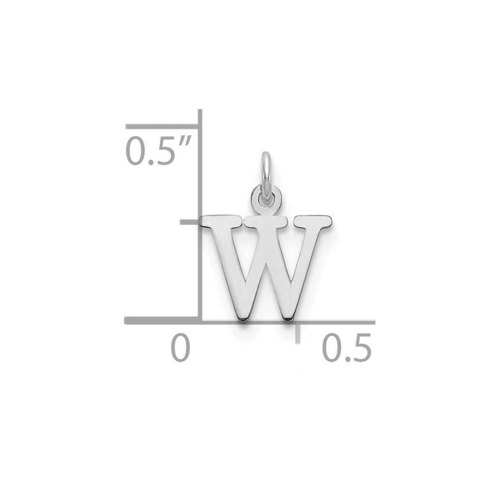 10k White Gold Cut-out Letter W Initial Charm