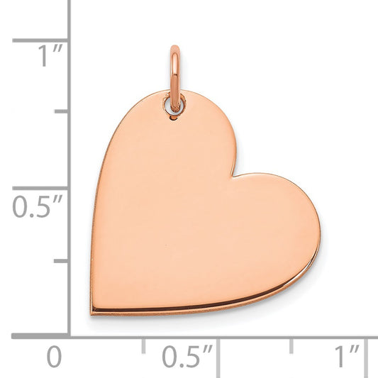 14k Rose Gold Blank Heart Charm