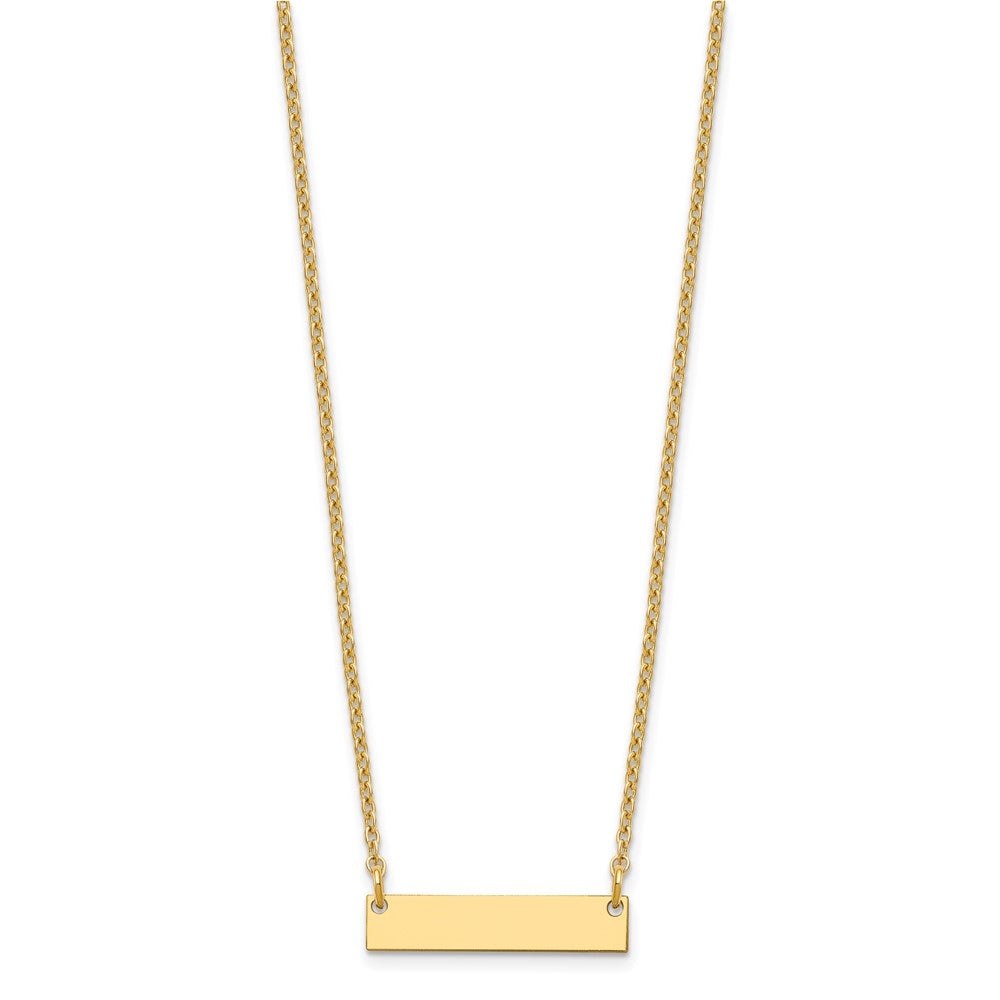 Sterling Silver/Gold-plated Small Blank Bar Necklace