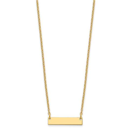 Sterling Silver/Gold-plated Small Blank Bar Necklace