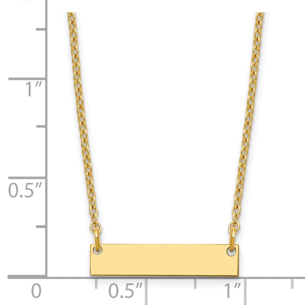 Sterling Silver/Gold-plated Small Blank Bar Necklace