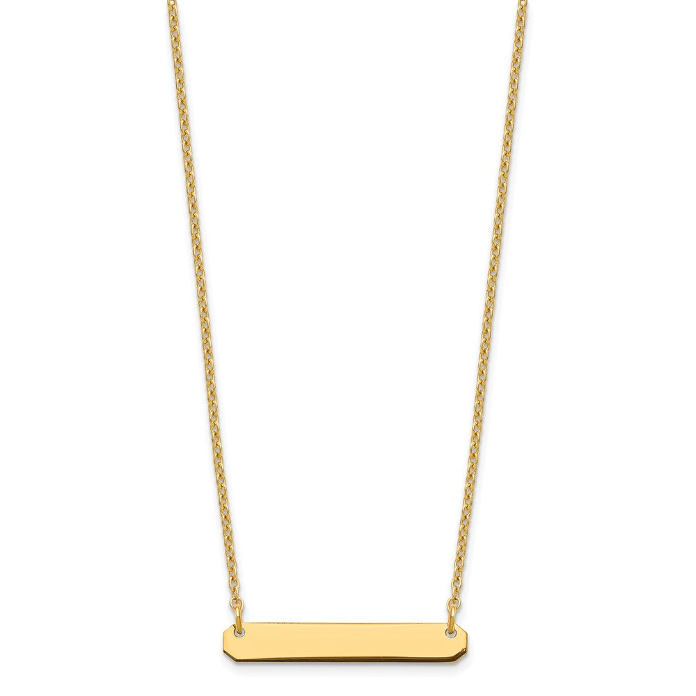 Sterling silver/Gold-plated Small Blank Bar Necklace