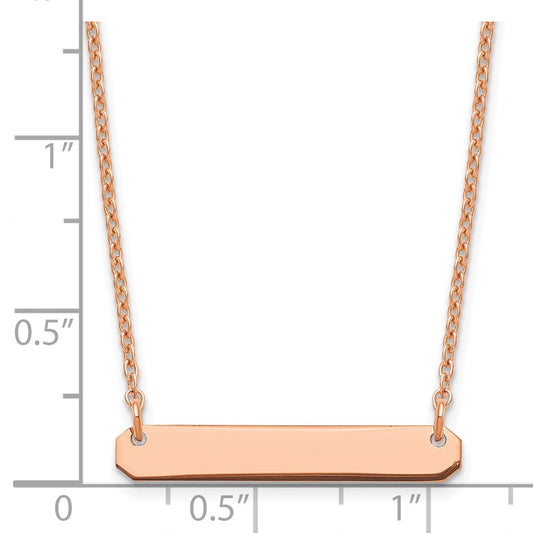 Sterling Silver/Rose-plated Small Blank Bar Necklace