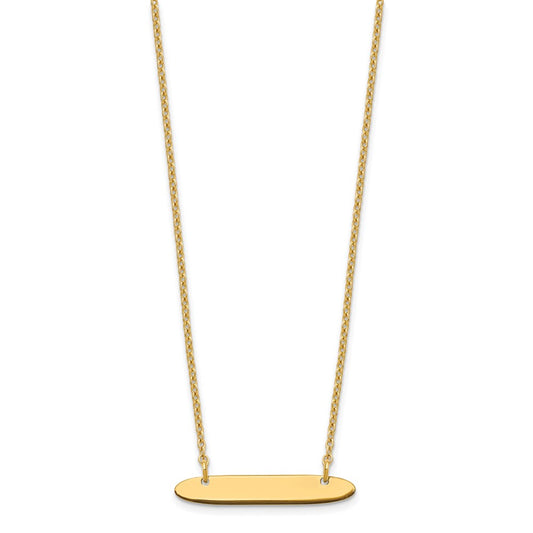 Sterling Silver/Gold-plated Small Oblong Blank Bar Necklace
