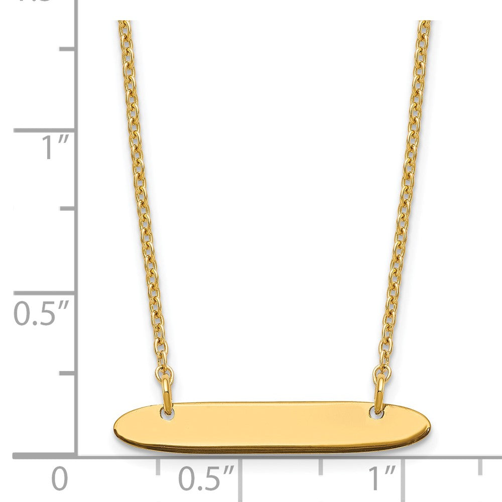 Sterling Silver/Gold-plated Small Oblong Blank Bar Necklace