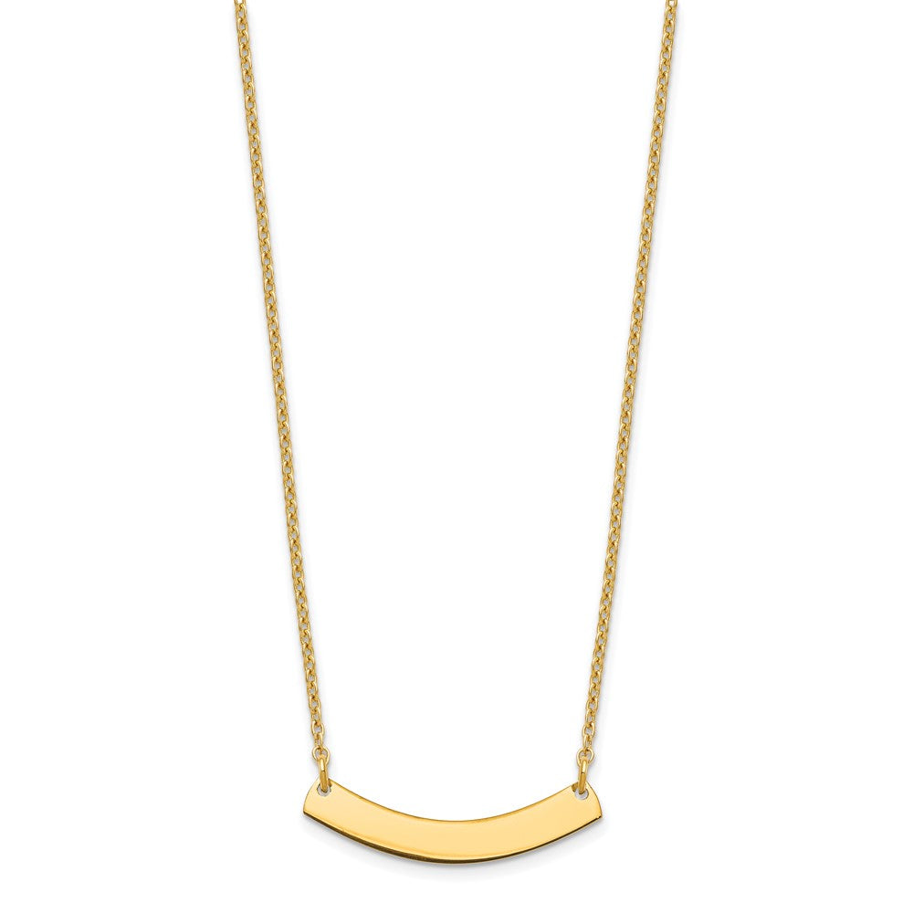 Sterling Silver/Gold-plated Small Curved Blank Bar Necklace