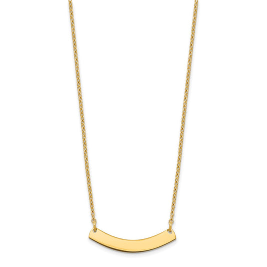 Sterling Silver/Gold-plated Small Curved Blank Bar Necklace