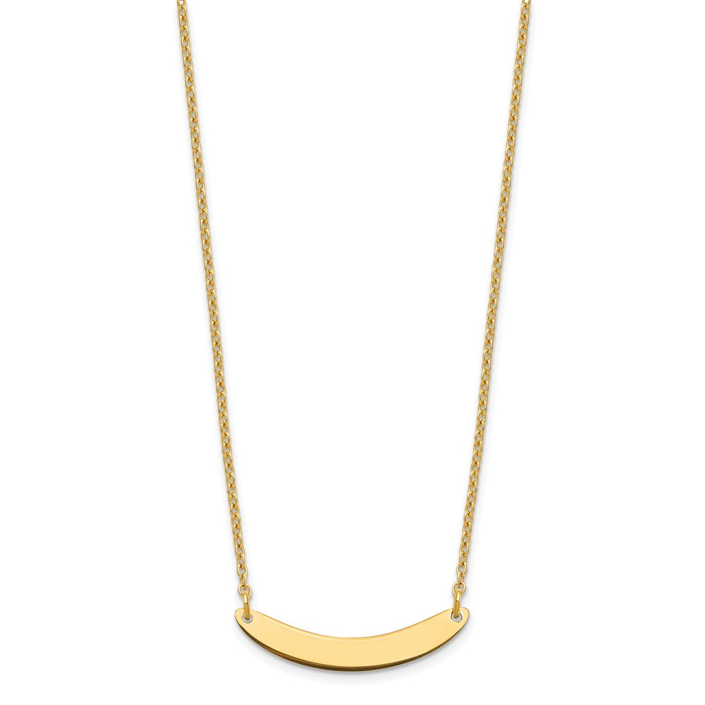 Sterling Silver/Gold-plated Small Curved Blank Bar Necklace