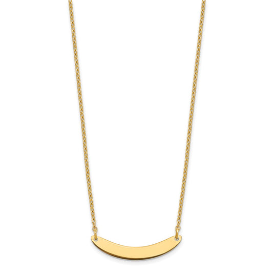 Sterling Silver/Gold-plated Small Curved Blank Bar Necklace