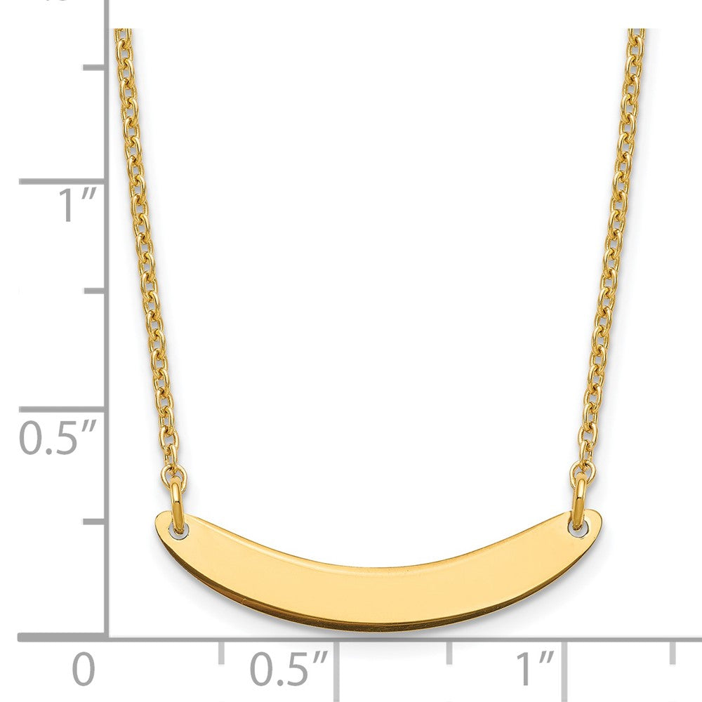 Sterling Silver/Gold-plated Small Curved Blank Bar Necklace