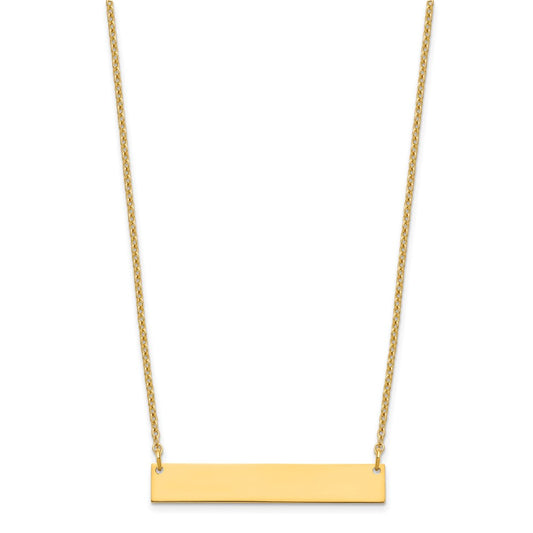 Sterling Silver/Gold-plated Medium Blank Bar Necklace