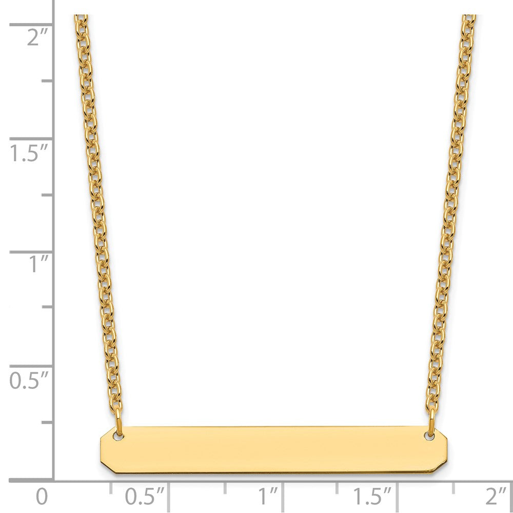Sterling Silver/Gold-plated Medium Blank Bar Necklace
