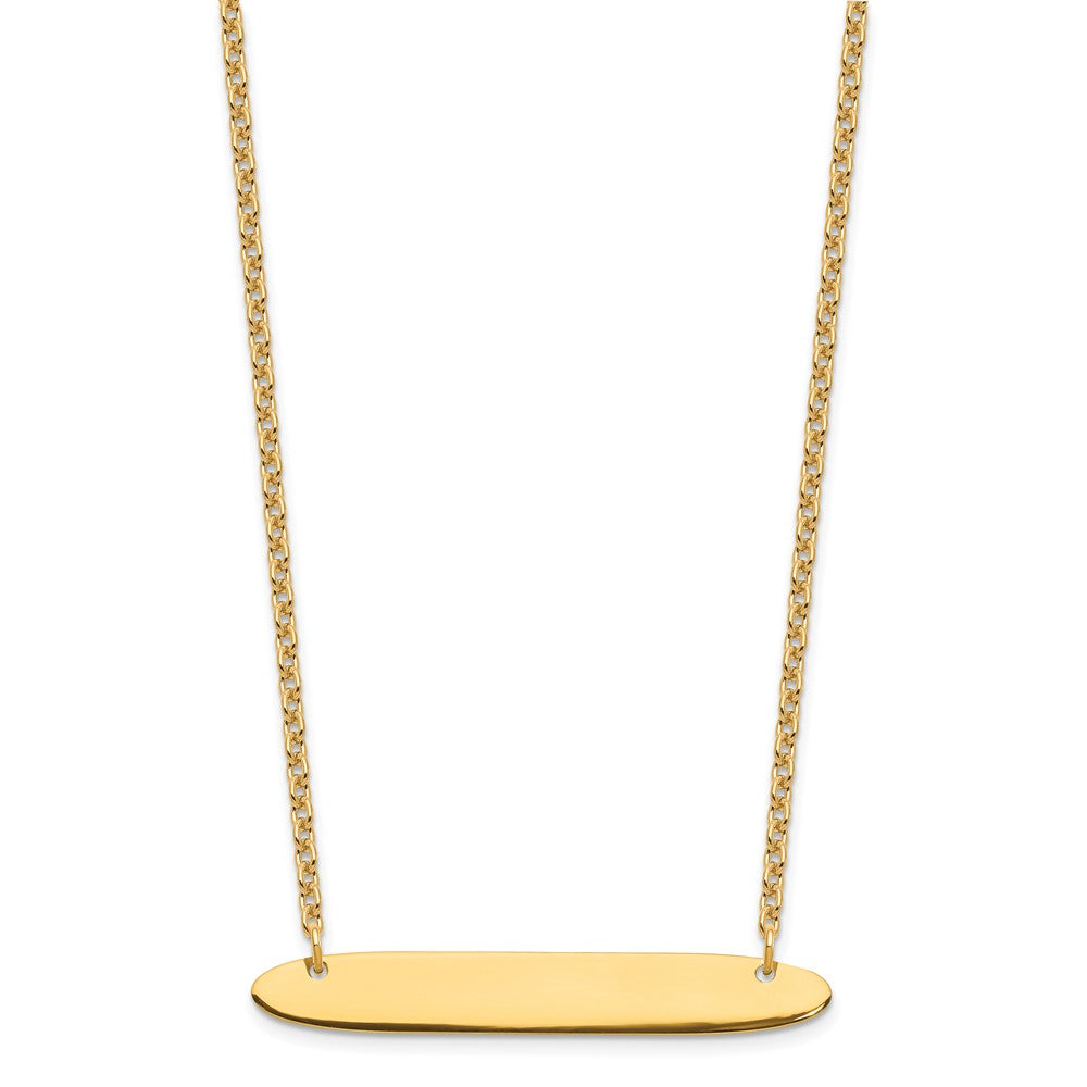 Sterling Silver/Gold-plated Medium Oblong Blank Bar Necklace