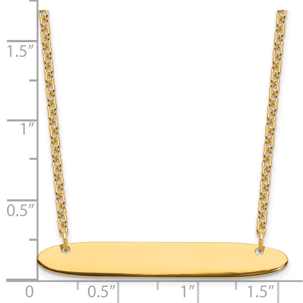 Sterling Silver/Gold-plated Medium Oblong Blank Bar Necklace
