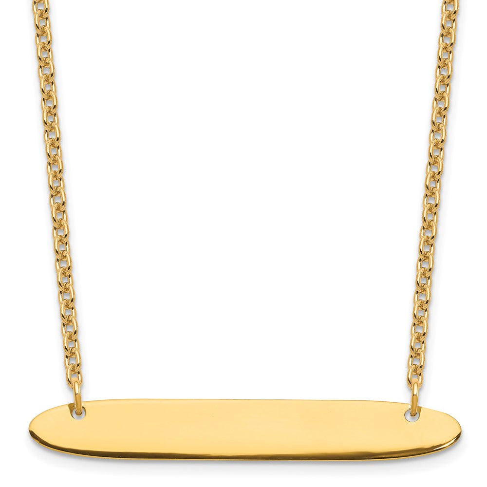 Sterling Silver/Gold-plated Medium Oblong Blank Bar Necklace
