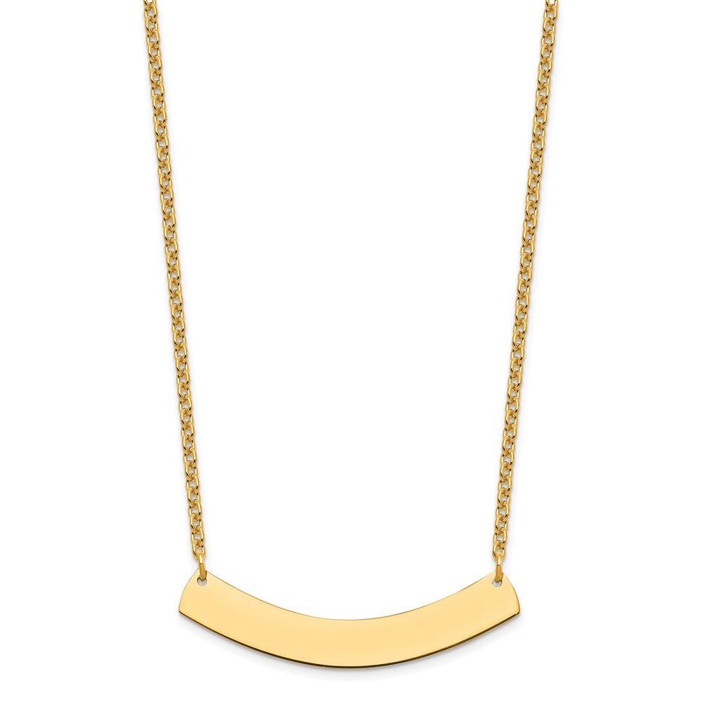 Sterling Silver/Gold-plated Medium Curved Blank Bar Necklace