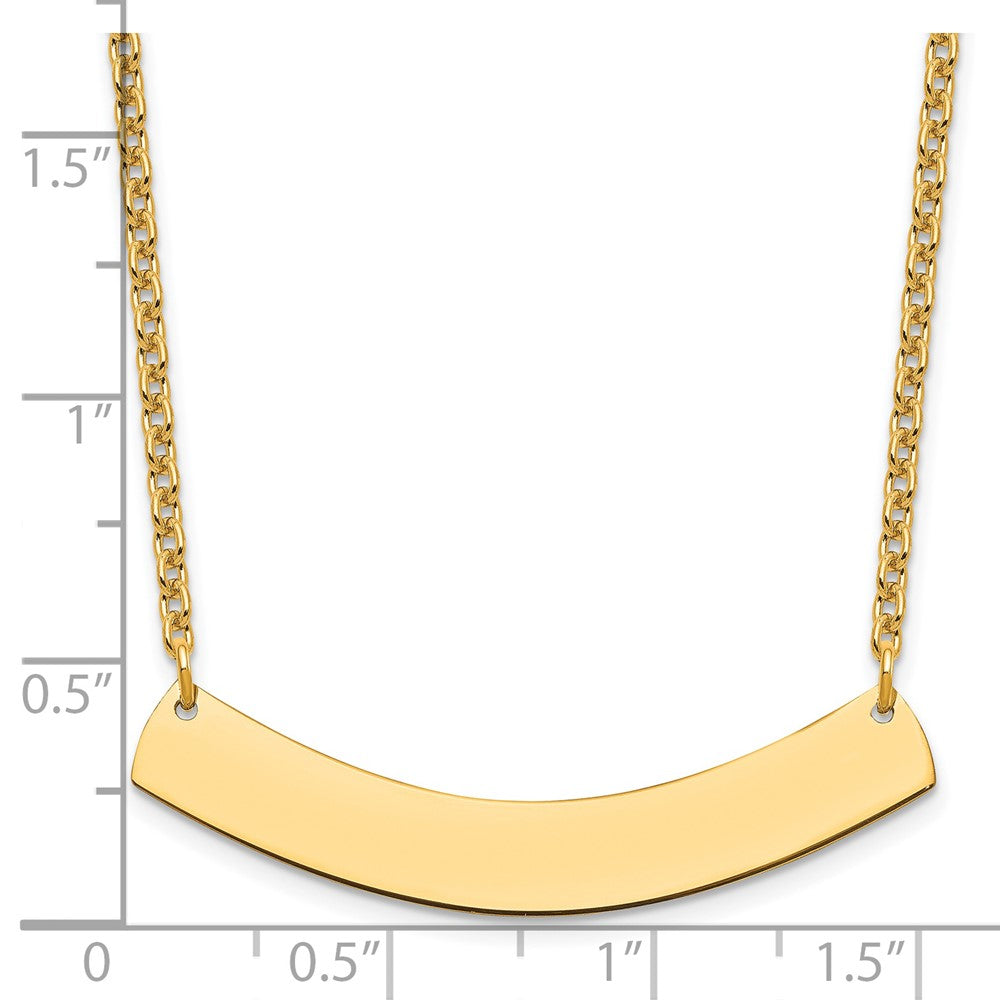 Sterling Silver/Gold-plated Medium Curved Blank Bar Necklace