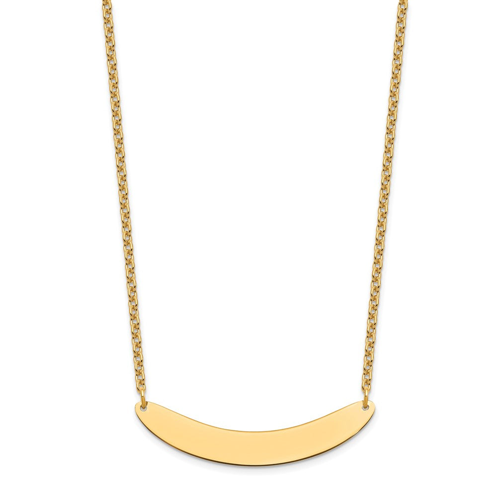 Sterling Silver/Gold-plated Medium Curved Blank Bar Necklace