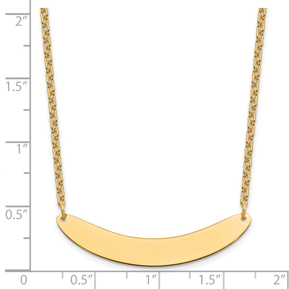 Sterling Silver/Gold-plated Medium Curved Blank Bar Necklace