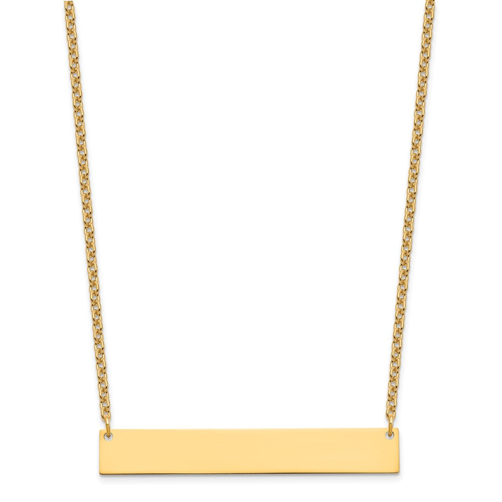 Sterling Silver/Gold-plated Large Blank Bar Necklace
